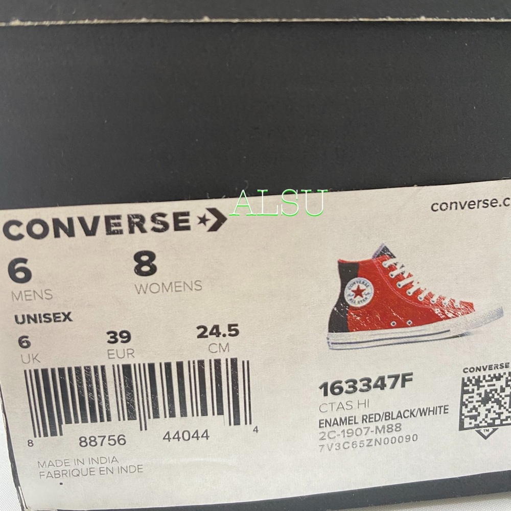Converse Ctas High Top Enamel Red Black Women’s - Picture 12 of 12